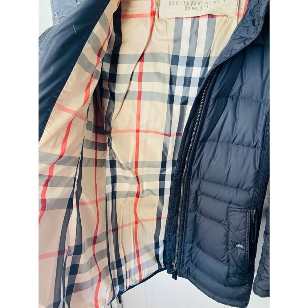 🛍️ Burberry Brit Authentic Vintage Puffer Jacket w Signature Nova Check Lining - Picture 14 of 16